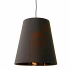Lampada Sospesa in Lino Antracite con Stampa Interna Design 2 Misure - Bramosia Viadurini