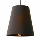 Lampada Sospesa in Lino Antracite con Stampa Interna Design 2 Misure - Bramosia Viadurini