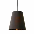 Lampada Sospesa in Lino Antracite con Stampa Interna Design 2 Misure - Bramosia Viadurini