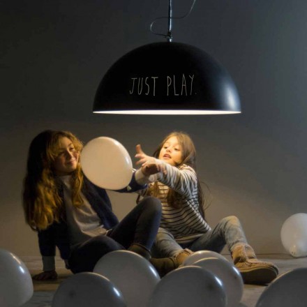 Lampada sospesa in resina In-es.artdesign Mezza Luna Lavagna moderna Viadurini