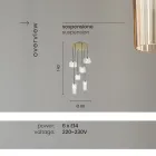 Lampada Sospesa in Vetro Soffiato Rigato e Metallo Verniciato - Giuliano Viadurini