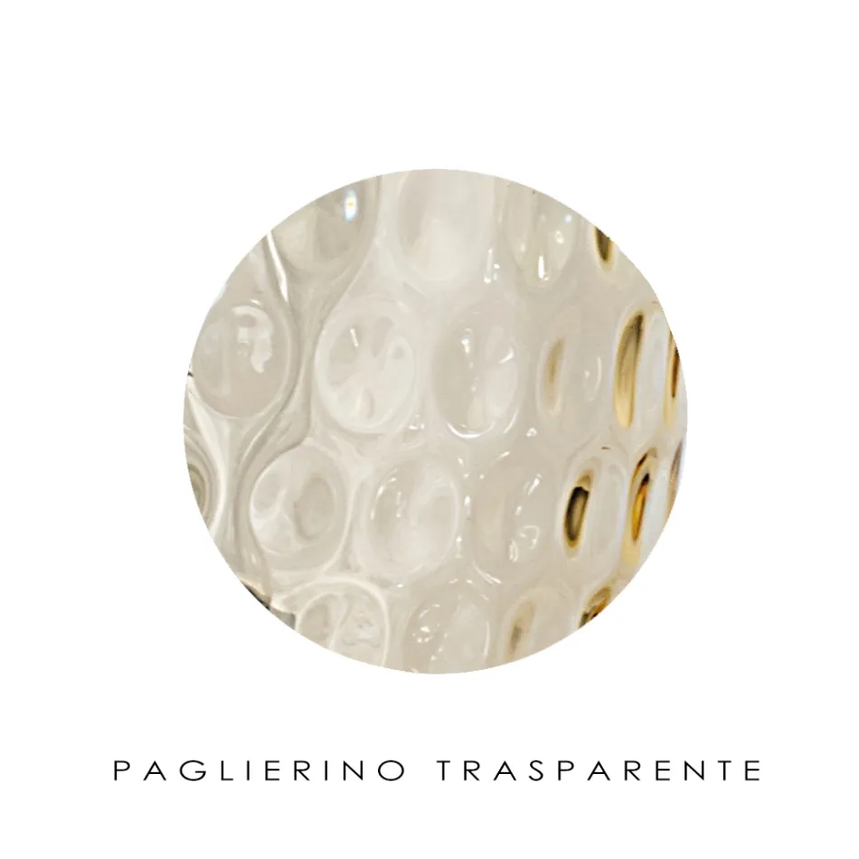 Lampada Sospesa in Vetro Veneziano e Metallo Cromato Made in Italy - Calima Viadurini