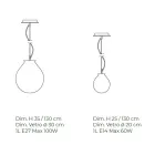 Lampada Sospesa in Vetro Veneziano Incamiciato Soffiato a Mano - Balloon Viadurini