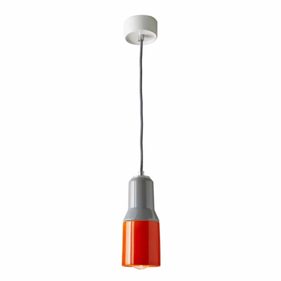 Lampada sospesa moderna in ceramica e alluminio made in Italy Asia Viadurini