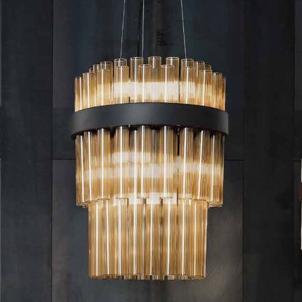 Lampada Sospesa Moderna in Vetro Soffiato Lusso Made in Italy - Maesta Viadurini
