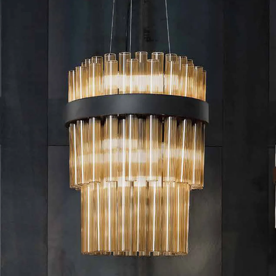 Lampada Sospesa Moderna in Vetro Soffiato Lusso Made in Italy - Maesta Viadurini