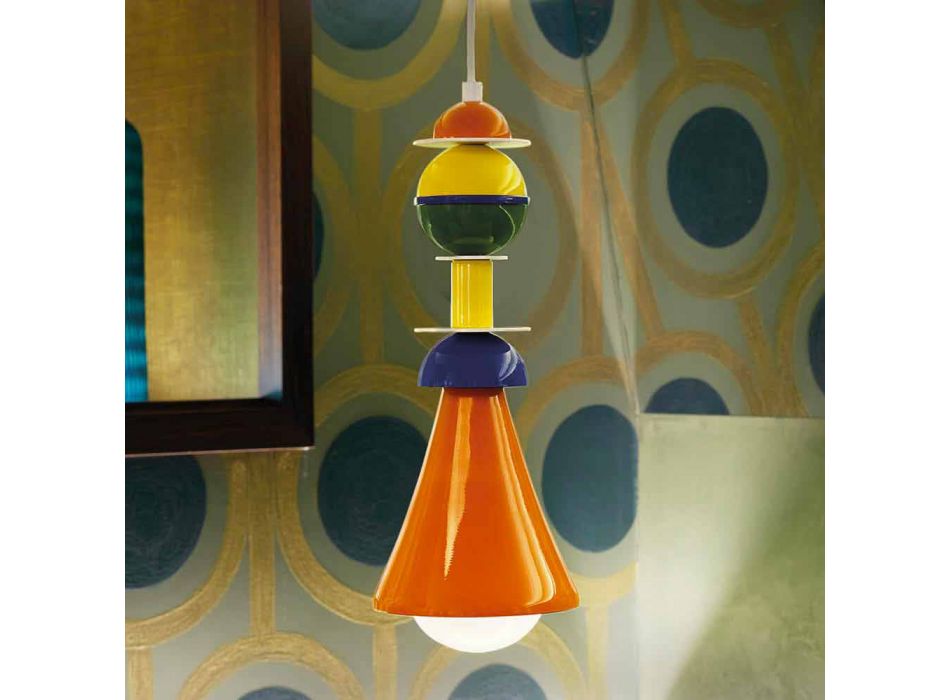 Lampada sospesa multicolor Slide Otello Hanging alluminio made Italy Viadurini
