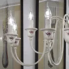 Lampadario 12 Luci Artigianale Ceramica Dipinta a Mano e Ottone - Sanremo Viadurini