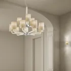 Lampadario 12 Luci in Vetro di Venezia e Metallo Made in Italy - Graham Viadurini