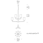 Lampadario 12 Luci in Vetro di Venezia e Metallo Made in Italy - Graham Viadurini
