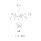 Lampadario 15 Luci in Vetro Veneziano e Metallo Cromo Made in Italy - Jason Viadurini