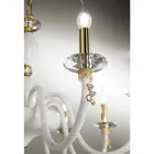 Lampadario 18 Luci Classico in Vetro Soffiato e Dettagli a Mano - Fedra Viadurini