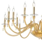 Lampadario 18 Luci Classico in Vetro Soffiato e Dettagli a Mano - Fedra Viadurini