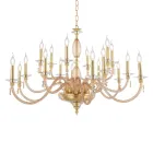 Lampadario 18 Luci Classico in Vetro Soffiato e Dettagli a Mano - Fedra Viadurini