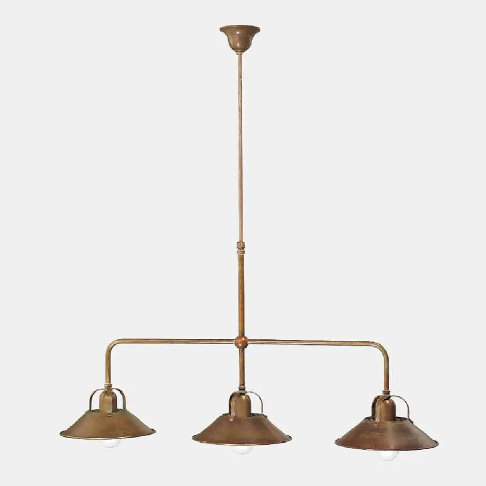 Lampadario 3 Luci in Ottone Design Vintage Made in Italy - Cascina by Il Fanale Viadurini