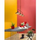 Lampadario a 3 Luci in Rame e Ottone Design Vintage - Contrada by Il Fanale Viadurini