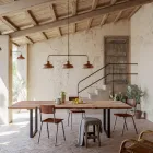 Lampadario a 3 Luci in Rame e Ottone Stile Vintage - Contrada by Il Fanale Viadurini