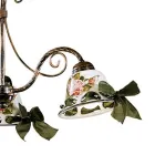 Lampadario a 3 o 5 Luci Ceramica Fatta a Mano con Passanastri - Napoli Viadurini