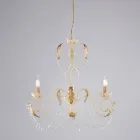 Lampadario a 5 luci in metallo e cristallo per un’illuminazione scenografica – Perla Viadurini