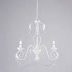 Lampadario a 5 luci in metallo e cristallo per un’illuminazione scenografica – Perla Viadurini