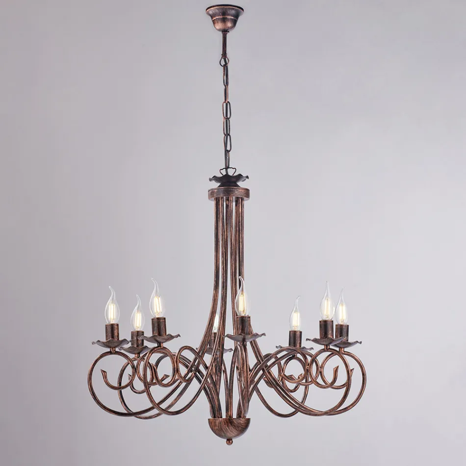 Lampadario a 5 luci in metallo e vetro per una luce equilibrata e diffusa – Laguna Viadurini