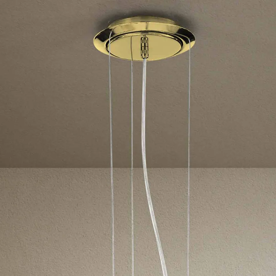 Lampadario a 6 Luci Artigianale in Vetro di Venezia Made in Italy - Bernadette Viadurini