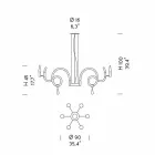 Lampadario a 6 Luci Artigianale in Vetro di Venezia Made in Italy - Bernadette Viadurini