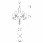 Lampadario a 8 Luci in Vetro Veneziano Lavorato a Mano, Made in Italy - Milagros Viadurini