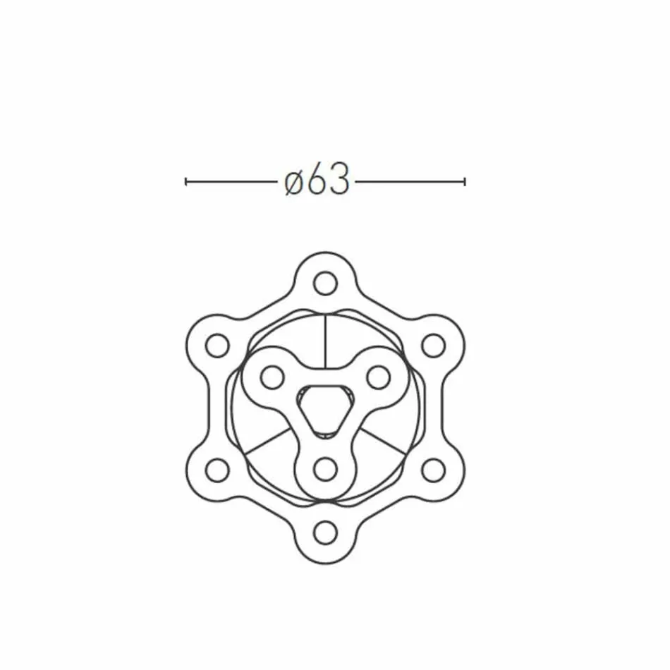 Lampadario a 9 Luci in Alluminio Verniciato Made in Italy Pregiato - Flash Viadurini