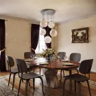 Lampadario a Cinque Cupole Sospeso in Vetro Veneziano Made in Italy - Lucilla Viadurini