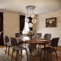 Lampadario a Cinque Cupole Sospeso in Vetro Veneziano Made in Italy - Lucilla