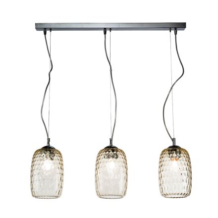Lampadario a Due o Tre Lumi in Vetro Soffiato a Mano Made in Italy - Sibilla Viadurini