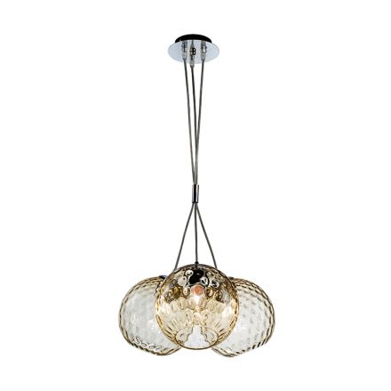 Lampadario a Mazzo Tre Lumi in Vetro Soffiato Veneziano Made in Italy - Lucilla Viadurini