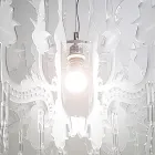 Lampadario a Sospensione Bianco Satinato in Plexiglass Made in Italy - Luca Viadurini