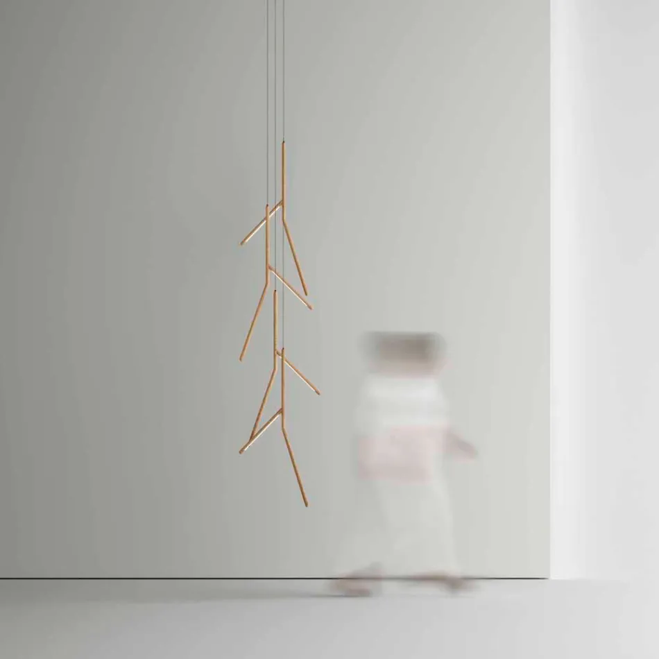 Lampadario a Sospensione con Rosone Unico in Legno Made in Italy - Orlov Viadurini