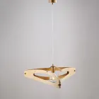 Lampadario a Sospensione in Metallo Bianco Cromo Argento per - Apus Viadurini