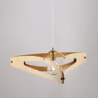 Lampadario a Sospensione in Metallo Bianco Cromo Argento per - Apus Viadurini