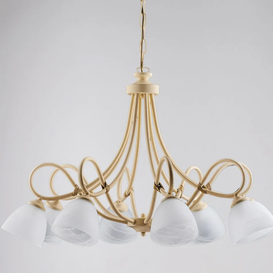 Lampadario a sospensione in metallo e vetro nero per interni – Cosmo Viadurini