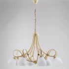 Lampadario a sospensione in metallo e vetro nero per interni – Cosmo Viadurini