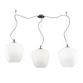 Lampadario a Tre Lumi Grandi Decentrati in Vetro Soffiato Made in Italy - Elisia