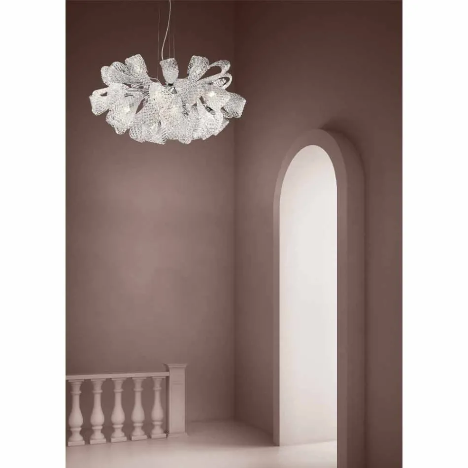Lampadario Artigianale a 21 Luci in Vetro Veneziano, Made in Italy - Diamonique Viadurini