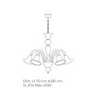 Lampadario Classico Artigianale in Vetro Veneziano Bianco Soffiato - Elsa Viadurini