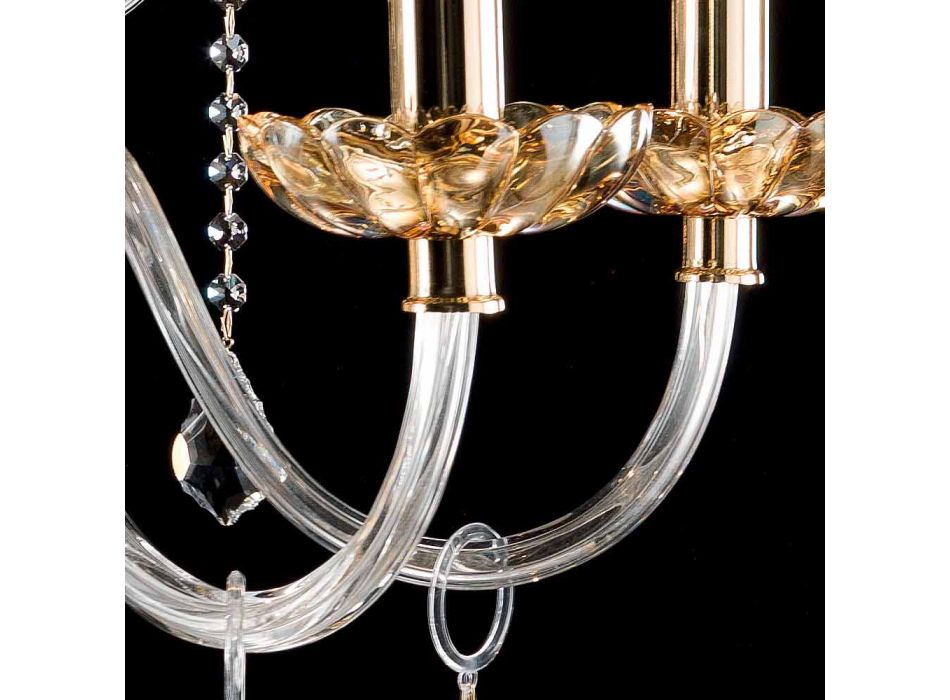 Lampadario classico di desgin a 9 luci in vetro e crisallo Belle Viadurini