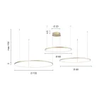 Lampadario con 2 o 3 Luci LED Roronde Orizzontali in Metallo Verniciato - Gelso Viadurini