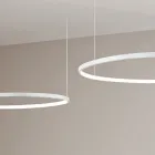 Lampadario con 2 o 3 Luci LED Roronde Orizzontali in Metallo Verniciato - Gelso Viadurini