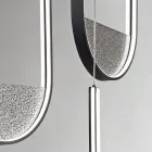 Lampadario con 3 LED con Inserto Amovibile in Vetro Granigliato - Catalpa Viadurini