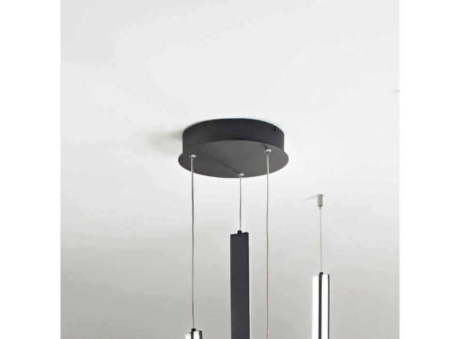Lampadario con 3 LED con Inserto Amovibile in Vetro Granigliato - Catalpa Viadurini