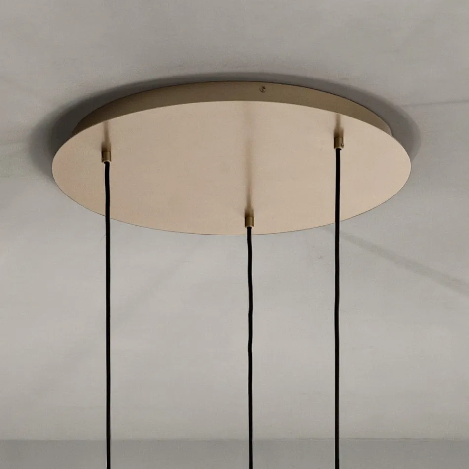 Lampadario con 3 Luci in Vetro Soffiato a Forma di Sfera Made in Italy - Prilla Viadurini