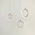 Lampadario con 3 Luci LED in Metallo Verniciato e Vetro Opzionale - Cedro Viadurini