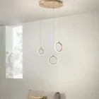 Lampadario con 3 Luci LED in Metallo Verniciato e Vetro Opzionale - Cedro Viadurini